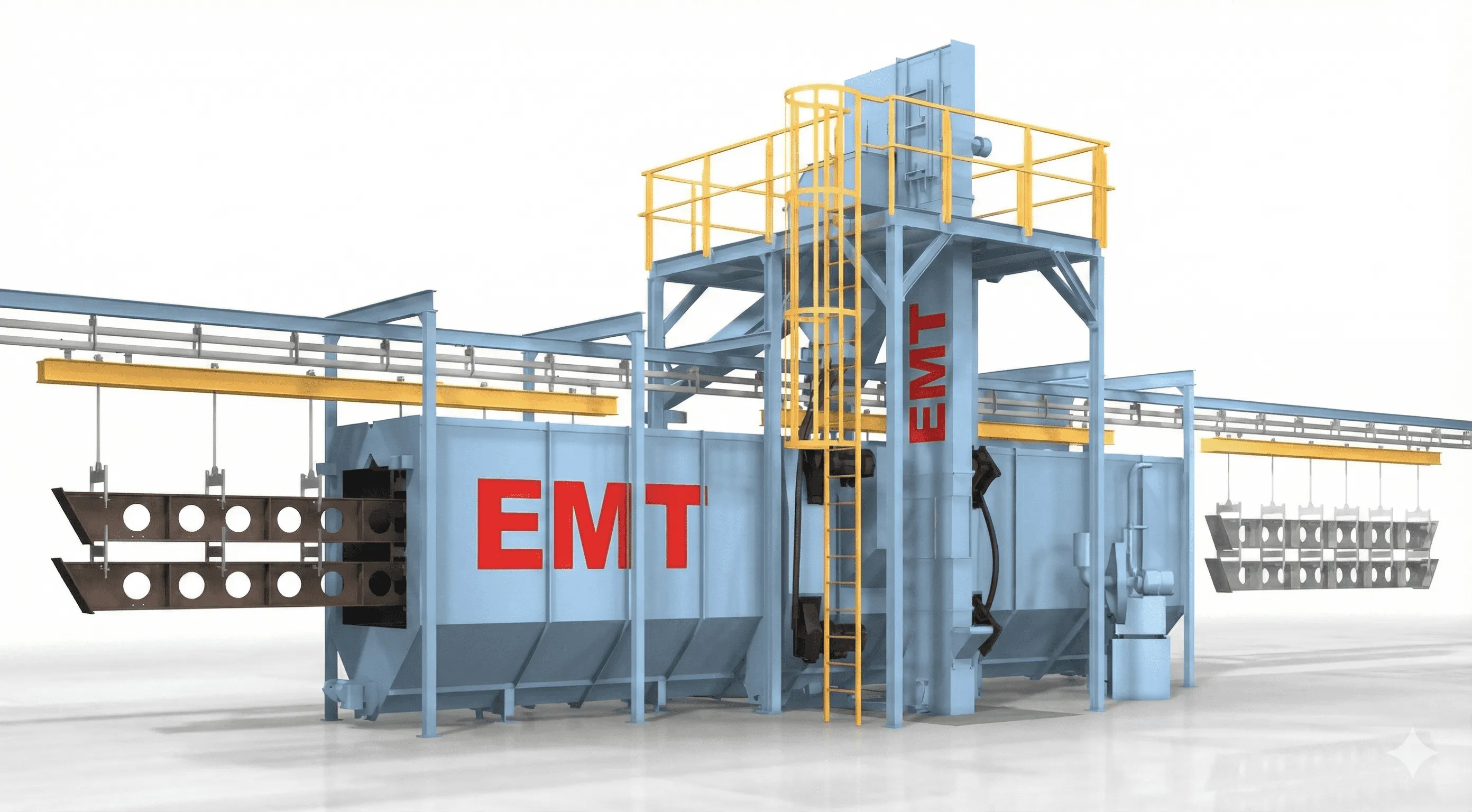 Подвесная дробеструйная машина (для линии покраски)